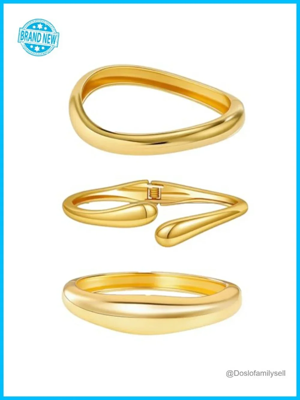 Gold Bangles Women Stackable Bracelet Set Non Tarnish Waterproof